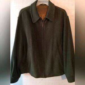Vintage San Felice Wool & Cashmere XL Dark Olive Bomber Jacket.     FF269